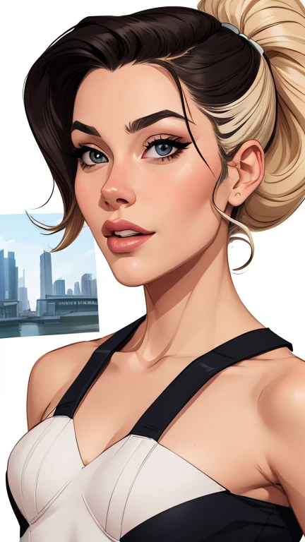 estilo de desenho animado:1.2), mulher Imagem de desenho animado de uma mulher , roupas sensuais , garota super fofa, authoritarian would be facial expressioncartoon style illustration, estilo de arte dos desenhos animados, estilo de arte dos desenhos animados, digital illustration style, design de personagens altamente detalhado, arte digital detalhada fofa, City fan art, design de personagem retrato, beautiful digital illustration, retrato de alta qualidade, arte em quadrinhos, retrato do design do personagem, white background Buso without clothes and medium breasts female character everyone in Scream the movie actresses
