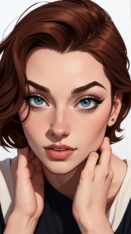 estilo de desenho animado:1.2), mulher Imagem de desenho animado de uma mulher , roupas sensuais , garota super de prazer sexual, authoritarian would be facial expressioncartoon style illustration, estilo de arte dos desenhos animados, estilo de arte dos desenhos animados, digital illustration style, design de personagens altamente detalhado, arte digital detalhada fofa, City fan art, design de personagem retrato, beautiful digital illustration, retrato de alta qualidade, arte em quadrinhos, retrato do design do personagem, white background Buso without clothes and medium breasts female character everyone in Scream the movie actresses