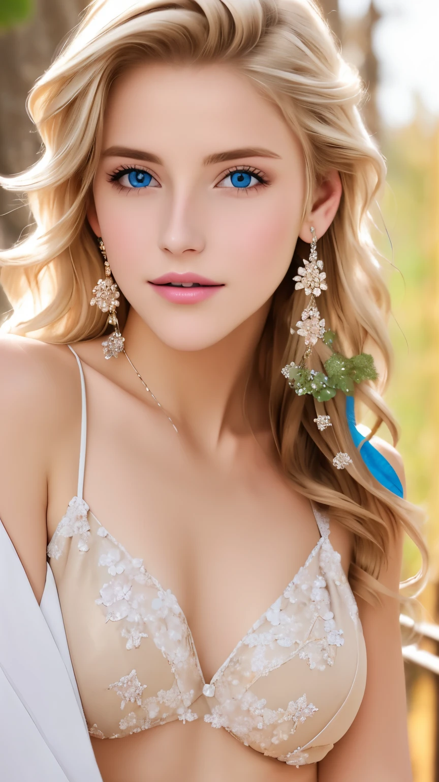 ((highest quality)), ((super resolution)), ((realistic)), (intricate details), 19 years old, blonde hair, perfect face, compensate:1.5, light shines on your face, facial details, naked, short hair,