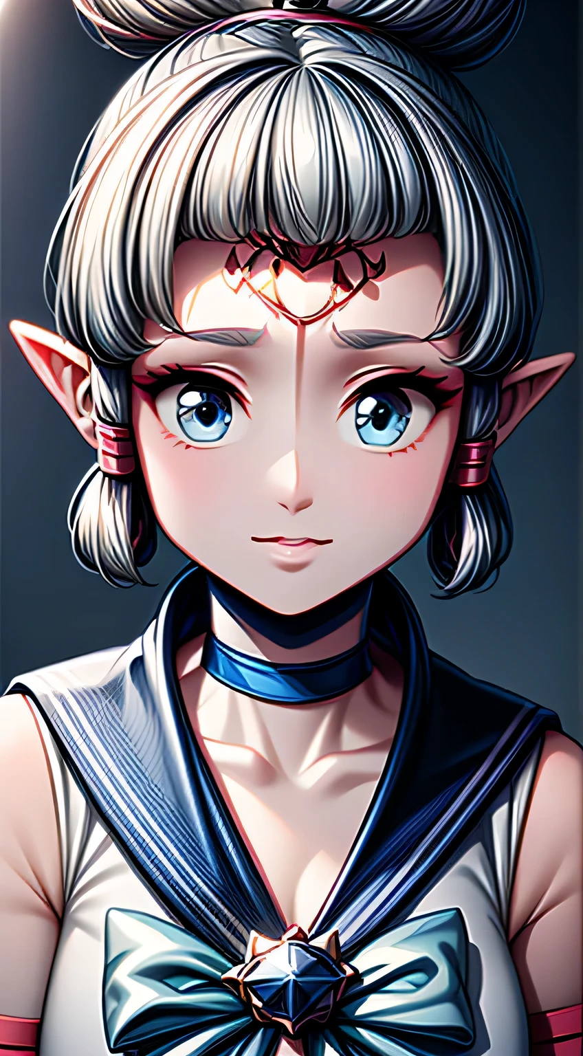 paya, cute elf, wariza,grass,sky,smile, intricate eyes,beautiful detailed eyes,symmetrical eyes,big eyes:1.5, (ultra detailed,extremely detailed), , tiara, sailor senshi uniform, blue sailor collar, bow, knee boots, choker, white gloves, blue choker, elbow gloves, jewelry, earrings, blue skirt, (intricate),(masterpiece),(best quality),
