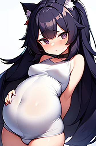 pregnant with many girls, Have cat ears,Pregnant, childbirth, work、A belly so huge that it can't exist in reality、Belly on the verge of bursting、Looks very painful、small face、Giant belly、Big belly、、masterpiece、embarrassed look、Are fat、Belly bigger than body、Exposed、big breasts