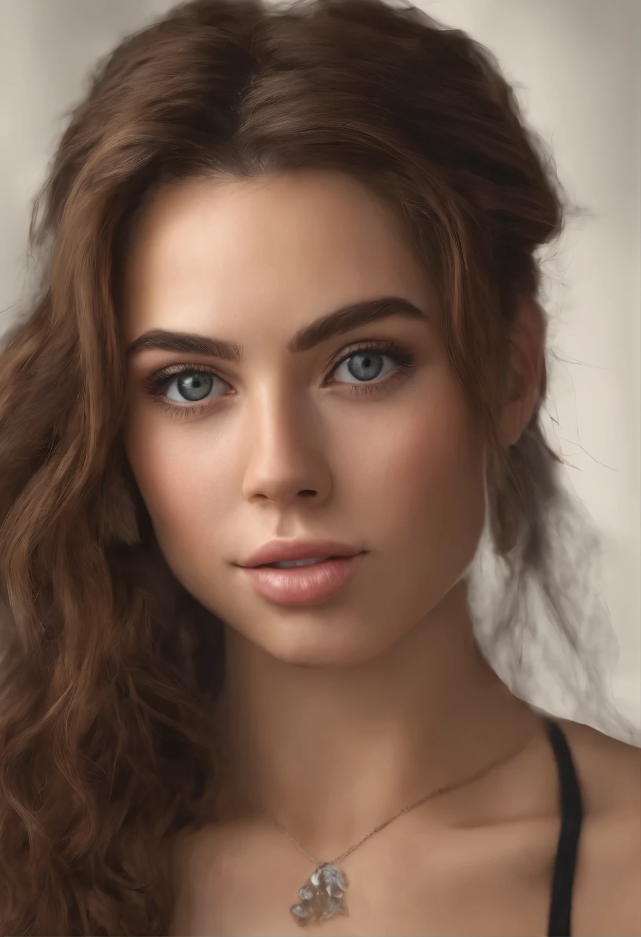 Young brown hair sexy woman, ultrarealitstic, potrait, brown eye, nice lips and beauty skin#