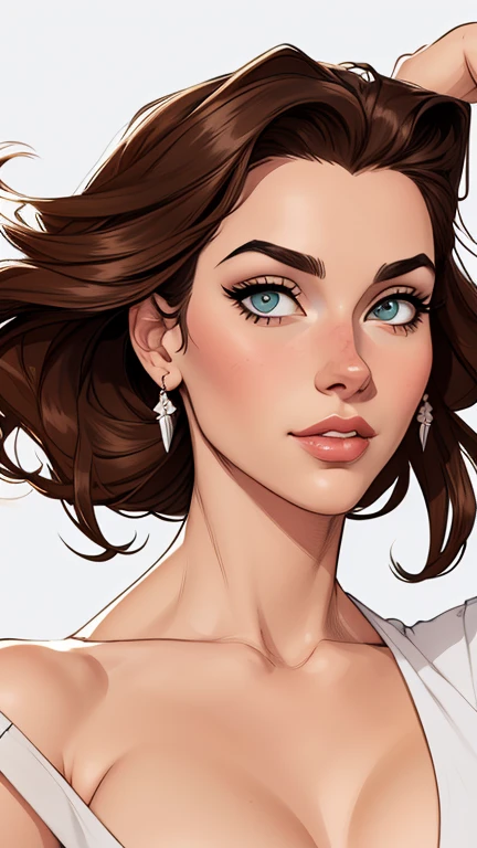 estilo de desenho animado:1.2), mulher brasileira draw ART Artline fundo branco mulher Imagem de desenho animado de uma mulher , roupas sensuais , garota super valente destemida , Ilustra??o estilo desenho animado, estilo de arte dos desenhos animados, estilo de arte dos desenhos animados, digital illustration style, design de personagens altamente detalhado, arte digital detalhada fofa, City fan art, design de personagem retrato, beautiful digital illustration, retrato de alta qualidade, arte em quadrinhos, retrato do design do personagem, white background Busty without clothes and medium breasts cartoon style female character dressed in Fallout 4 uniform