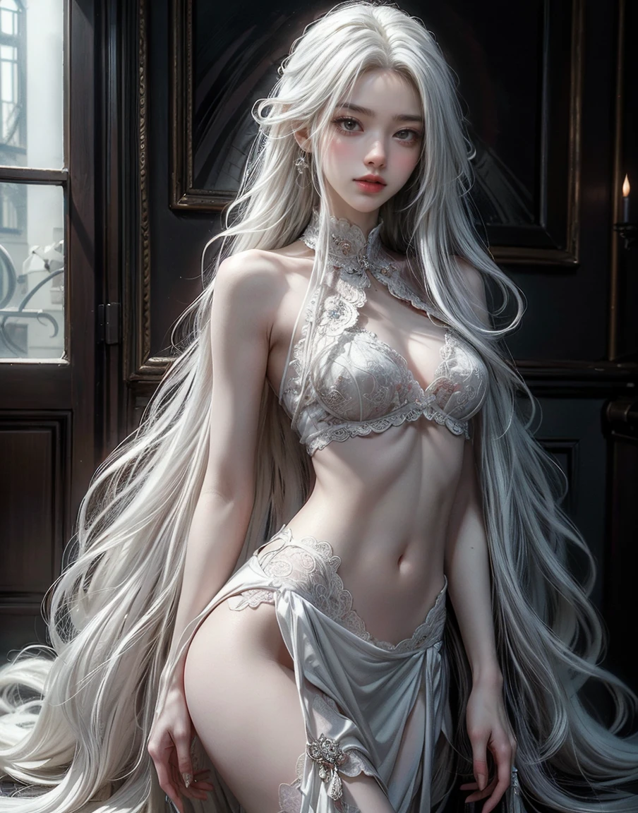 masterpiece, highest quality, approaching perfection, (perfect face:1.1), (high detail:1.1), dramatic, (1guy), pale skin, (long pure white hair:1.4), white eyes, Otto Seppalainen, solo, long hair, white luxury suit, covered navel, snob, albino, Luminous Studio graphics engine, pouty lips, devil magician, volumetric lighting, detailed eyes, (8k wallpaper masterpiece), hyper detailed, intricately detailed, overwhelmingly pixel perfect, roses, fashion, on side, looking at viewer, BalenciagaStyle