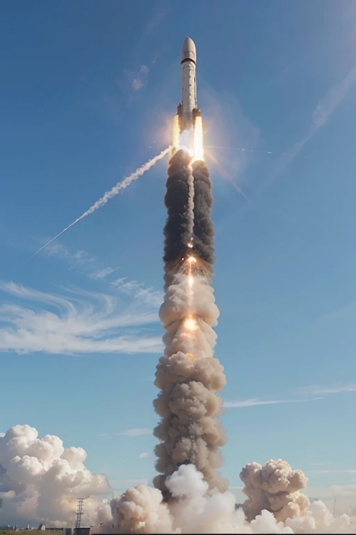 a ballistic missile in flight, en el cielo