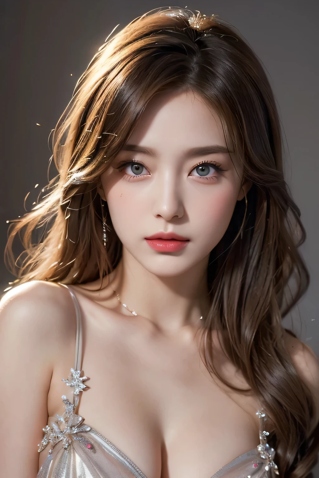High-quality work,Realistic works,Super premium graphics,8K HD CG works,high quality graphics,High-definition and exquisite CG works,10x pixels,Ultra-fine details:1.1,Advanced technical details:1.1Realistic photo effects,Interior lighting effects:1.5,natural soft light:1.5. Light effect(Virtual light effects:1.8),ultra high resolution,shining dress,sliver long hair,silber hair,transparenthair,high detailed hair(Quality hair details:1.1)Clear eyes,Double eyelids look good,Sharp eye makeup, Create exquisite eyelash makeup, tthin eyebrows, Ultra-detailed eyes,a tall nose, lovely red lips, rosey cheeks, With delicate makeup on her face , pretty face, The face shape is perfectly proportioned,(Advanced facial details:1.1) masterpiece photography nsfw that captures the essence of a dream experienced by an awesome caucasian young woman, perfect beautiful detailed face, realistic skin pores, sharp clear eyes, (nipple slip), sheer revealing dress, enveloped in tendrils of smoke that morph into surreal butterflies around her, In the dream, she finds herself in a fantastical landscape filled with vibrant colors and surreal elements, The atmosphere is dreamy and ethereal, with soft glowing lights illuminating the scene, The young woman is depicted as confident and radiant, surrounded by symbols of her aspirations and inner strength, The overall mood of the image should evoke a sense of wonder, empowerment, and limitless possibilities, complex lighting, rimlight, (wind:1.3), ,Women's artwork,Dress full body video,Realism,Amazing Cleavage,My eyes are very bright today