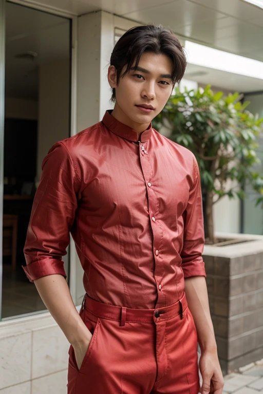 Sunghoon wearing raya clothes