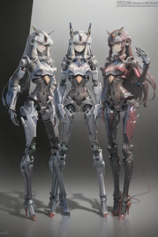 Multiple perfect girls,
 mecha musume,
 mechanical parts,
 robot joints, android, Machine body, (masterpiece, 最high quality, high quality, High resolution, Super detailed),
 full body shot