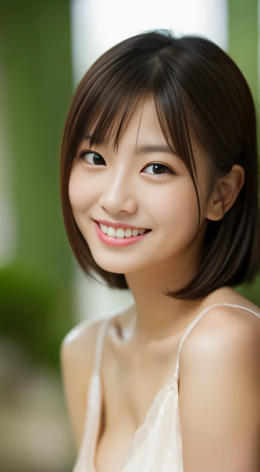 masterpiece,best quality,(Japanese ),((Beautiful girl)),cleavage,indoor,(perfect body beauty:1.2),(shy smile),beautiful teeth,