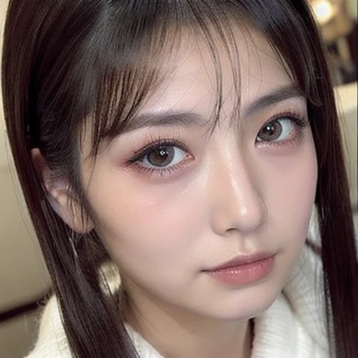 japanese woman、１８age、one&#39;s home、Selfie style、Upper body projection、Below average face、twin tails、face with makeup、old face、Ugly、Ugly、dark look、Pitch black eyes、filthiness