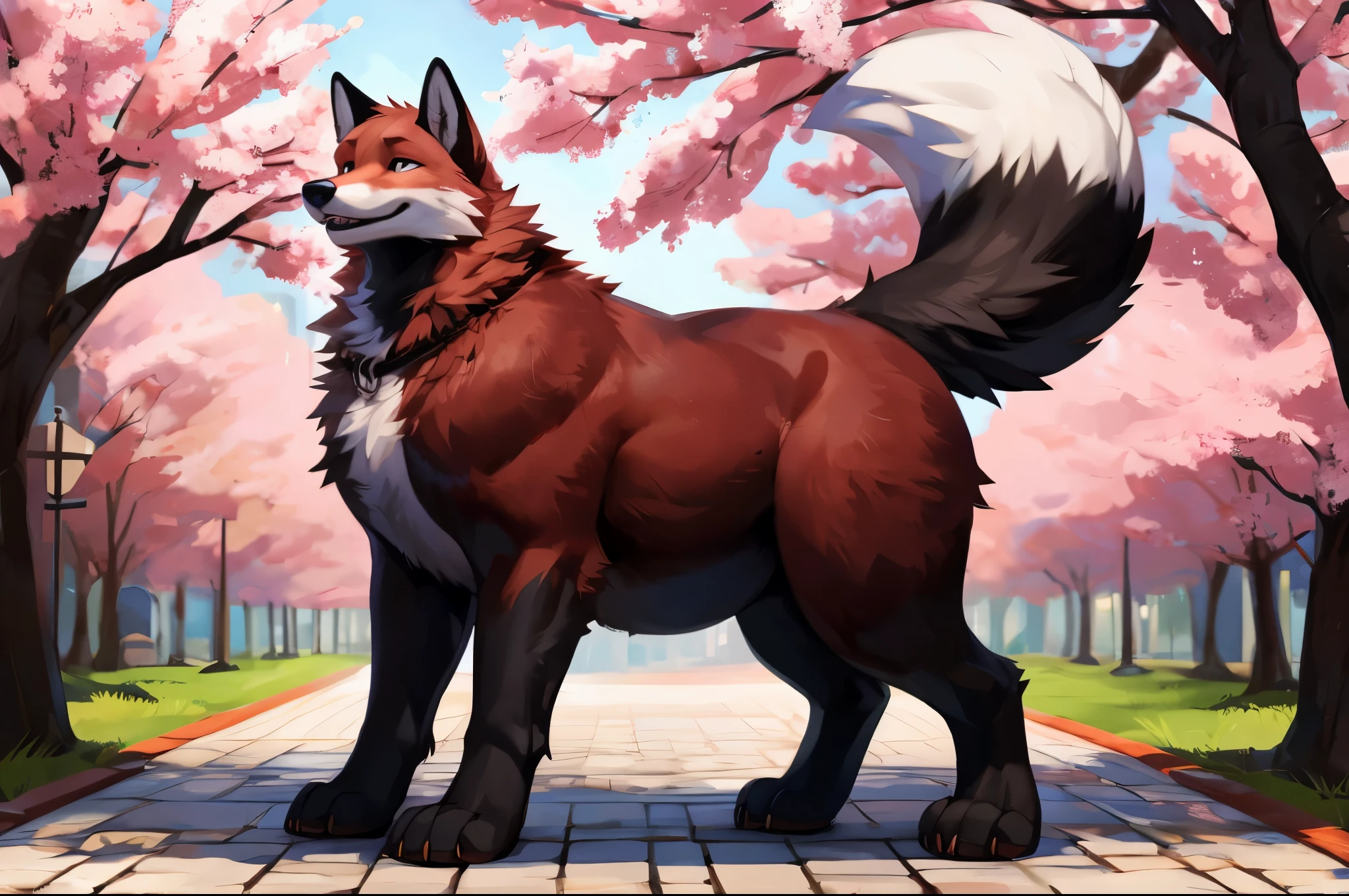 4k ultra quality, 4k full body view,(ultra high detailed body),huge fox, detailed body,by mystikfox61, by glitter trap boy,feral paws, by bebebebebe,by morethreedee, by seibear,(thick thigh),(chubby thigh),thicc thigh,thick legs,chubby legs,thicc legs,massive butt,enomorous thigh,massive thigh,massive legs,thick lower legs,wide legs,(detailed thigh),(wide thigh),fluffy belly sharp nails,((sfw)),(ultra detailed face),detailed eyes,big tail,fluffy tail,(detailed tail),enomorous tail,bigger tail,huge tail,volumetric light,muscle legs,big paws,(thick paws),fluffy paws,furry paws,enomorous paws,(animal focus), beast,standing,(bigger lower body),strong lower body,(long legs),front view,master works, super fine, 4k resolution, high quality,high picture detail,dark fantasy,illusory engine, Masterpiece,dire fox,feral belly,muscular feral,faint lighting,white fur,red ropes,sakura,shrine,cute face,white fox,mouth open