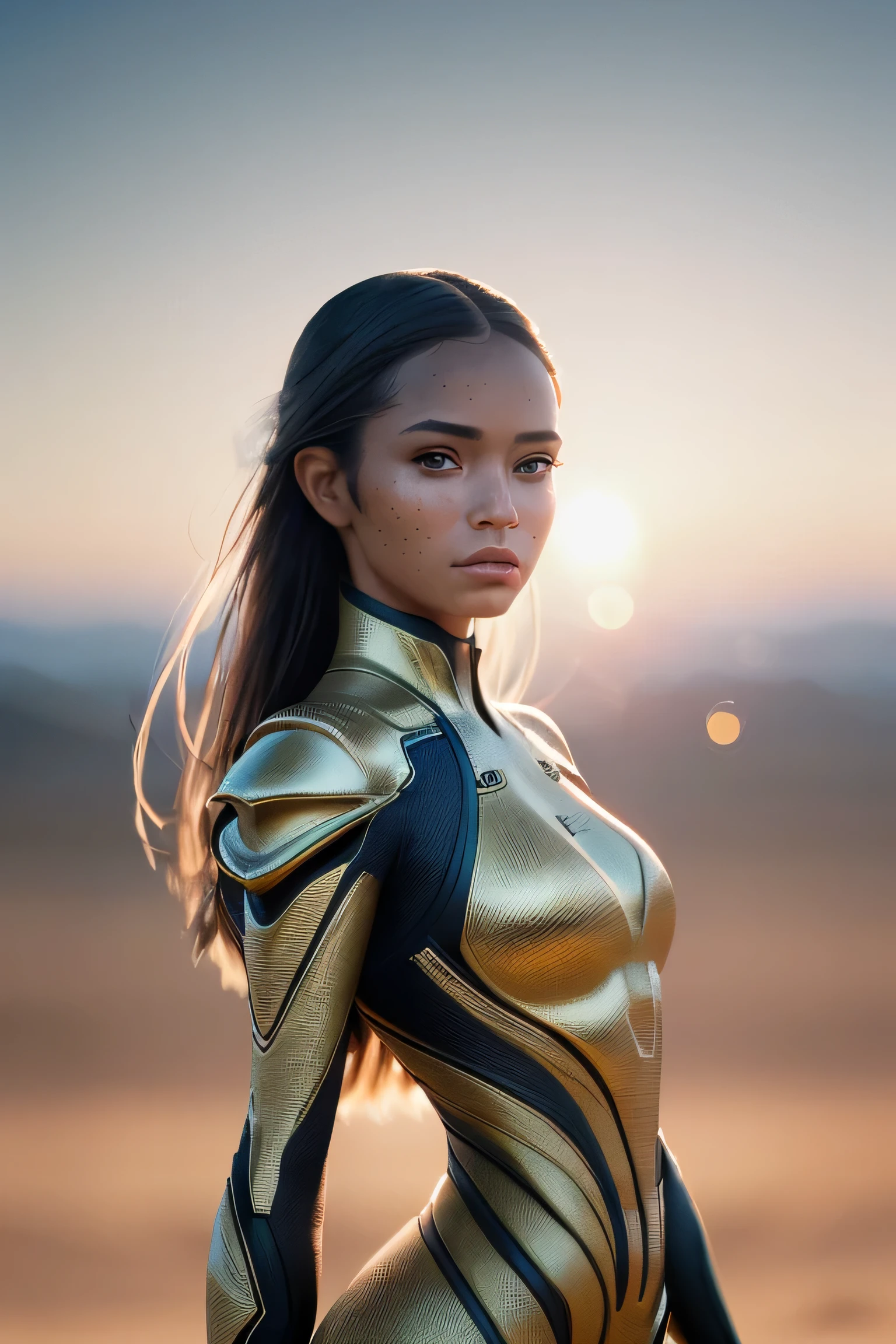 (masterpiece), (very complicated:1.3), (realistic), girl portrait, the most beautiful in the world, ant-like wings, scale powder reflection, fashion model posing, middle long shot, outdoor, intense sunlight, distant dune, Stunning female professional photo details, sharp focus, dramatic, Award history, cinematic lighting, Octane Rendering Unreal Engine, volumetrics dtx, (film grain, blurred background, blurred foreground, Bokeh, Depth of the bounds written, sunset, motion blur:1.3), thin clothing
