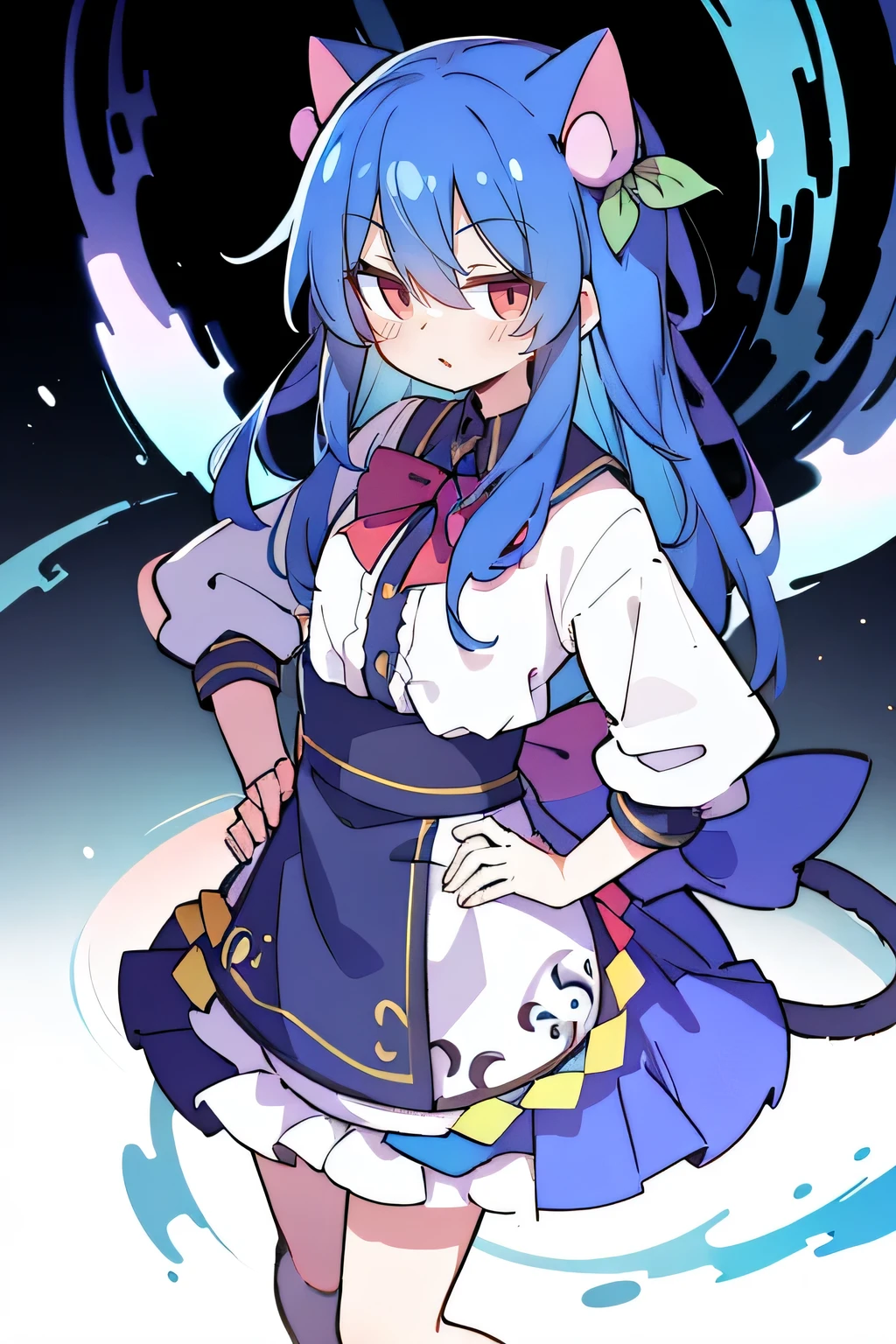 (masterpiece),best quality, expressive eyes, perfect face, 1girl,
Put your hands on your waist,fair, Gorgeous,Japanese cartoons,girl,lola,Hina Angel, blue hair, blue haired, floating clothes,Grab your waist, Grab your waist, hands on hips , hands on hips,sit, sit on ground, Legs on the ground, flat chest,cat ear,