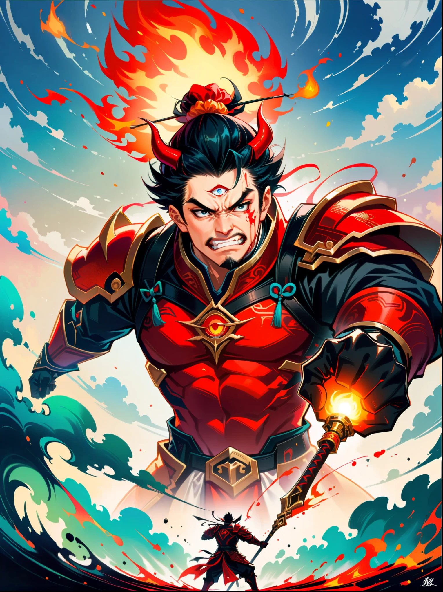 The super cool chinese dragon in anime style