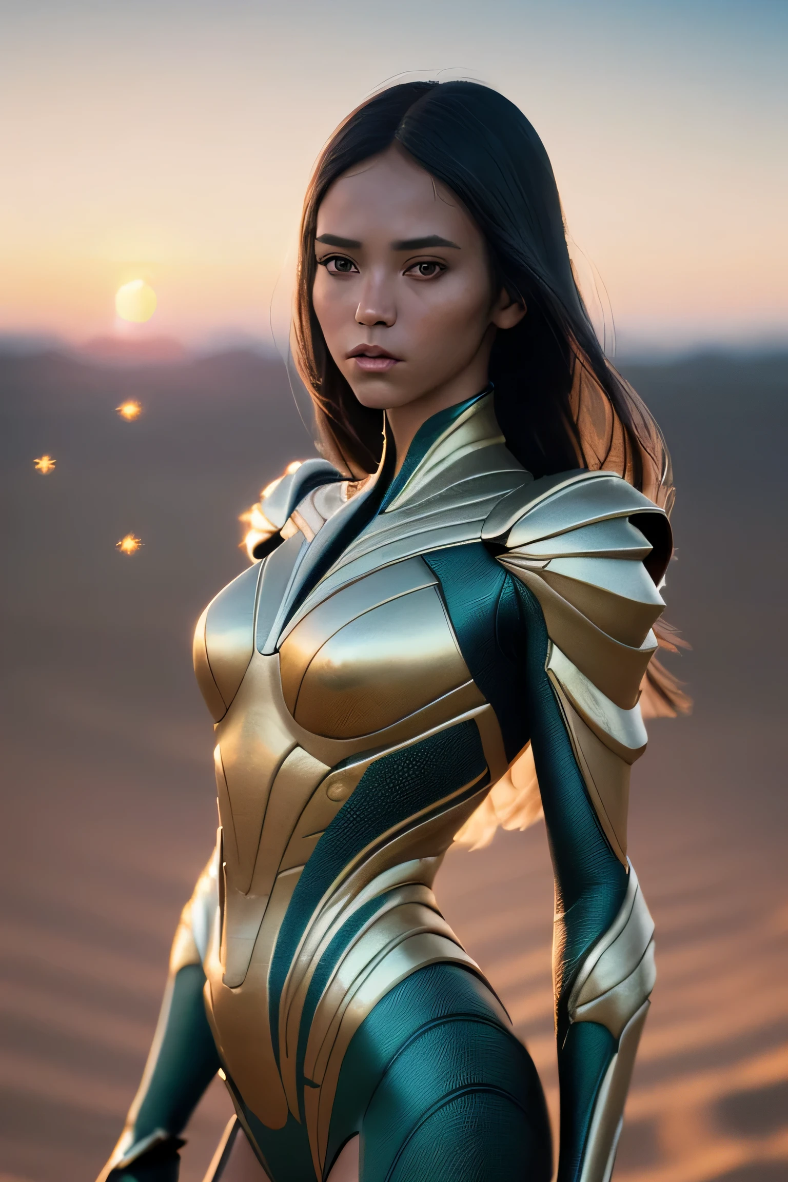 (masterpiece), (very complicated:1.3), (realistic), girl portrait, the most beautiful in the world, insect-like wings, scale powder reflection, fashion model posing, middle long shot, outdoor, intense sunlight, distant dune, Stunning female professional photo details, sharp focus, dramatic, Award history, cinematic lighting, Octane Rendering Unreal Engine, volumetrics dtx, (film grain, blurred background, blurred foreground, Bokeh, Depth of the bounds written, sunset, motion blur:1.3), thin clothing