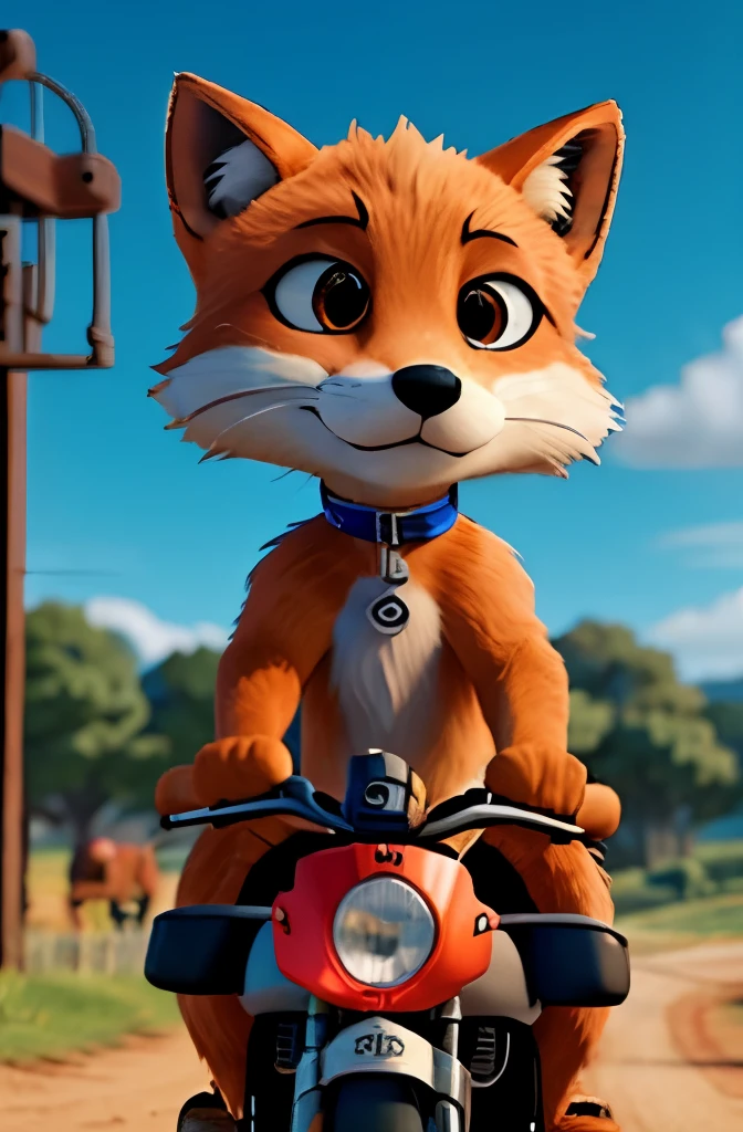 fox on bike