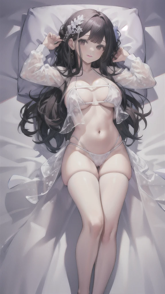2 girls, the best, masterpiece, HD, (whole body), Symmetrical, alone, (whole body from head to toe), ((moro liberation front)), slingshot bikini, unrealistic, (( camel toe)), ((((translucent bikini)))), ((((translucent)))), ((((transparent)))), (((transparent clothing))), whole body视图, Look toward the camera, ((Life-size pillow picture)), ((dakimakura)), (Lying in bed),Physically based rendering, beautiful women, Perfect body, Smile, bedroom, Giant breast, barefoot, toe