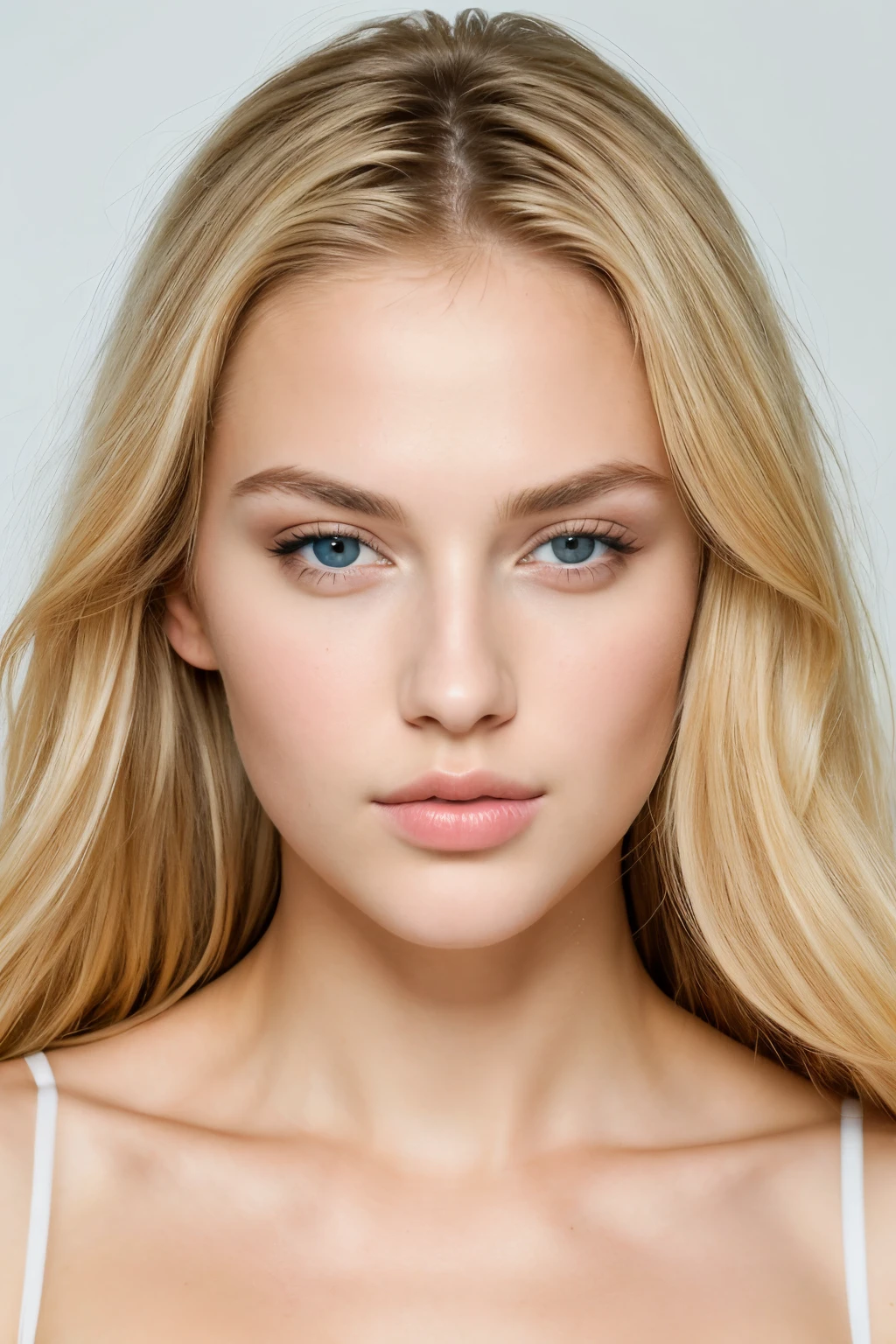 ((best quality)), ((masterpiece)), (detailed), perfect blonde face,Symmetrical features, Clear, smooth skin, Balanced proportions,fallow the The Golden Ratio rule while creating face,Large, expressive eyes,High cheekbones,Full lips,A defined jawline, Beautiful portrait of a 26 year young girl with a European appearance
