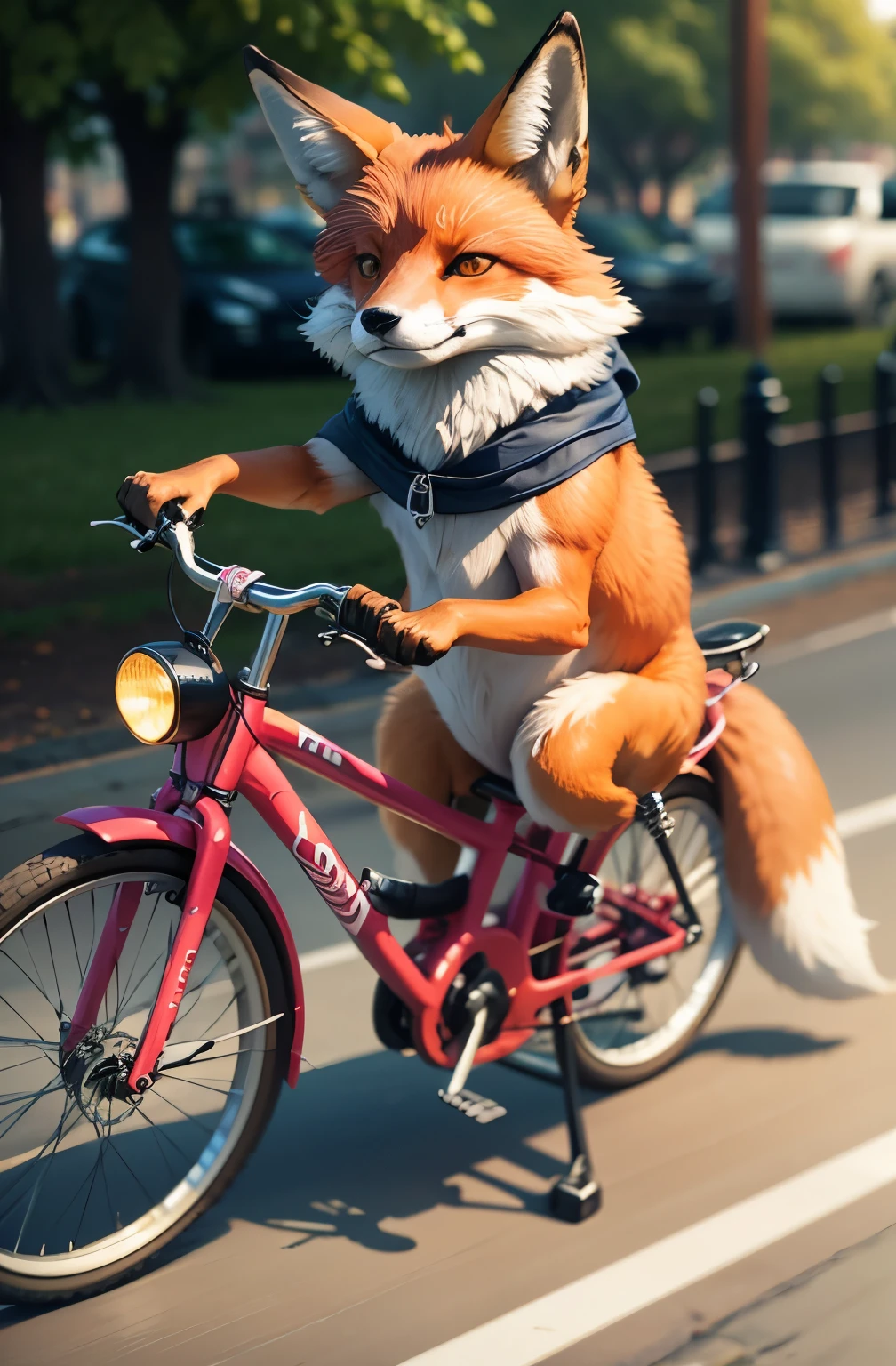 fox on bike