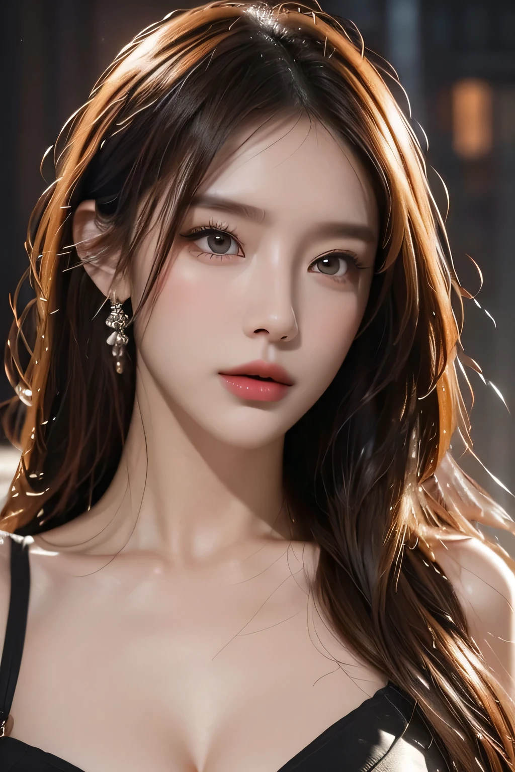 High-quality work,Realistic works,Super premium graphics,8K HD CG works,high quality graphics,High-definition and exquisite CG works,10x pixels,Ultra-fine details:1.1,Advanced technical details:1.1Realistic photo effects,Interior lighting effects:1.5,natural soft light:1.5. Light effect(Virtual light effects:1.8),ultra high resolution,shining dress,sliver long hair,silber hair,transparenthair,high detailed hair(Quality hair details:1.1)Clear eyes,Double eyelids look good,Sharp eye makeup, Create exquisite eyelash makeup, tthin eyebrows, Ultra-detailed eyes,a tall nose, lovely red lips, rosey cheeks, With delicate makeup on her face , pretty face, The face shape is perfectly proportioned,(Advanced facial details:1.1)beauty,centered,looking at the camera,approaching perfection,dynamic, in the cyberpunk city, looking at viewer, moonlight,highly detailed,digital painting,artstation,concept art,smooth,sharp focus,illustration,art by Carne Griffiths and Wadim Kashin . energetic brushwork, bold colors, abstract forms, expressive, emotional, official art,unity 8k wallpaper,ultra detailed,beautiful and aesthetic,masterpiece,best quality,(zentangle, mandala, tangle, entangle),(fractal art:1.3),1girl,medium breasts,extremely detailed,dynamic angle,((cowboyshot)),the most beautiful form of chaos,elegant,a brutalist designed,vivid colours,romanticism,by james jean,roby dwi antono,ross tran,francis bacon,michal mraz,adrian ghenie,petra cortright,gerhard richter,takato yamamoto,ashley wood,atmospheric,ecstasy of musical notes,streaming musical notes visible,,Women's artwork,Dress full body video,Realism,Amazing Cleavage,My eyes are very bright today