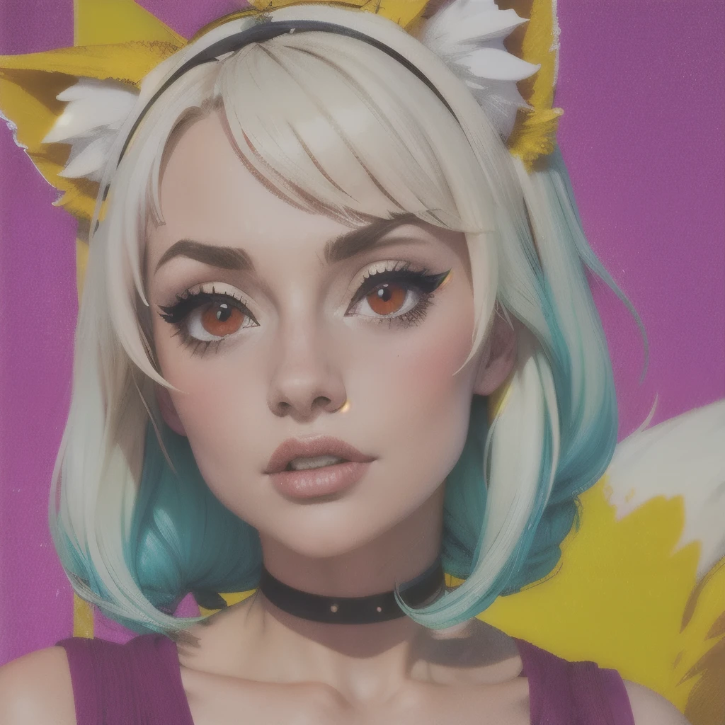 (masterpiece, best quality:1.2), Emoticon packages,red eyes,white hair,fox ears,pitiful,blush,looking down