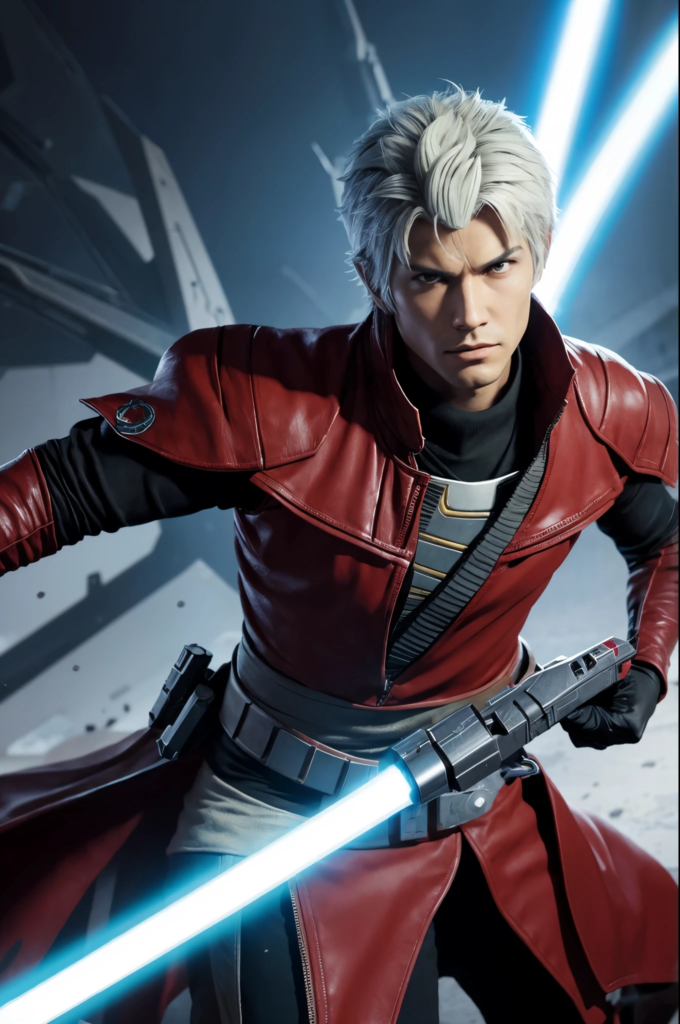 Dante DMC in the Star Wars clone wars art style