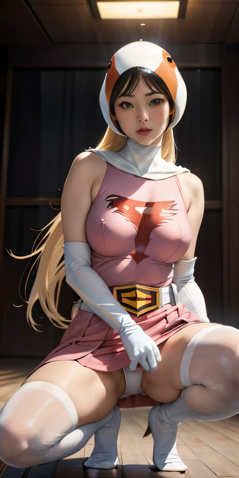 raw photo,realistic,beautiful woman、Jun、Japanese、squatting down、spread legs、show white panties,sexy、straight,sexyPause,looking at the viewer,break, Year_classic_Jun_Gatchaman_my wife,www.my wife.and, long hair,beautifulface、素face、face面見えている、SHIELDThere is no、ミニ超ミニskirt、white panties、raw photo,realistic,beautiful woman、Jun、straight,Pause,looking at the viewer,break,
Year_classic_Jun_Gatchaman_my wife,www.my wife.and,
long hair,chest,green eyes,lips,medium chest,blonde hair,lipstick,compensate,
gloves,cape,Helmet,belt,elbow gloves,white gloves,mask,skirt,leotard,Spacesuit,white legwear,pink dress,superhero,body suit,
official art,Highly detailed CG Unity 8K wallpaper, perfect lighting,colorful, bright_front_face_lit,shiny skin, (masterpiece:1.0),(Highest_quality:1.0), 超High resolution,4k,Super detailed, photo shoot, 8K, HDR, High resolution, (disorganized:1.2), kodak portrait 400, film grain, blurred background, (Bokeh:1.2), Lens flare, (lively_color:1.2),professional photos, (beautiful_face:1.5),