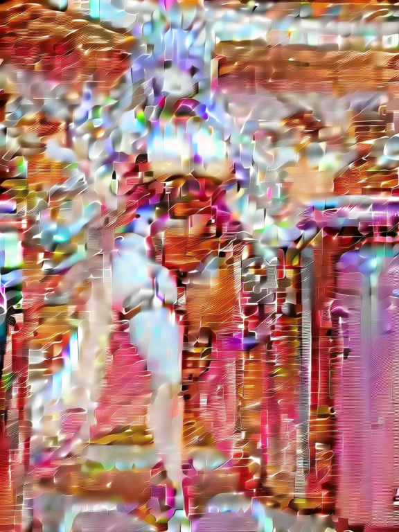 Realistic picture 8k,Masterpiece,complicated details,Highest quality,perfect anatomy,Great dynamic composition,Bright natural light that is easy on the eyes,Hyper clarity, full hd,Young woman with long gray hair,Has a human body mixed with a machine.,red orange machine,There was a neon light radiating from the machine.,The background is a deserted star at night.