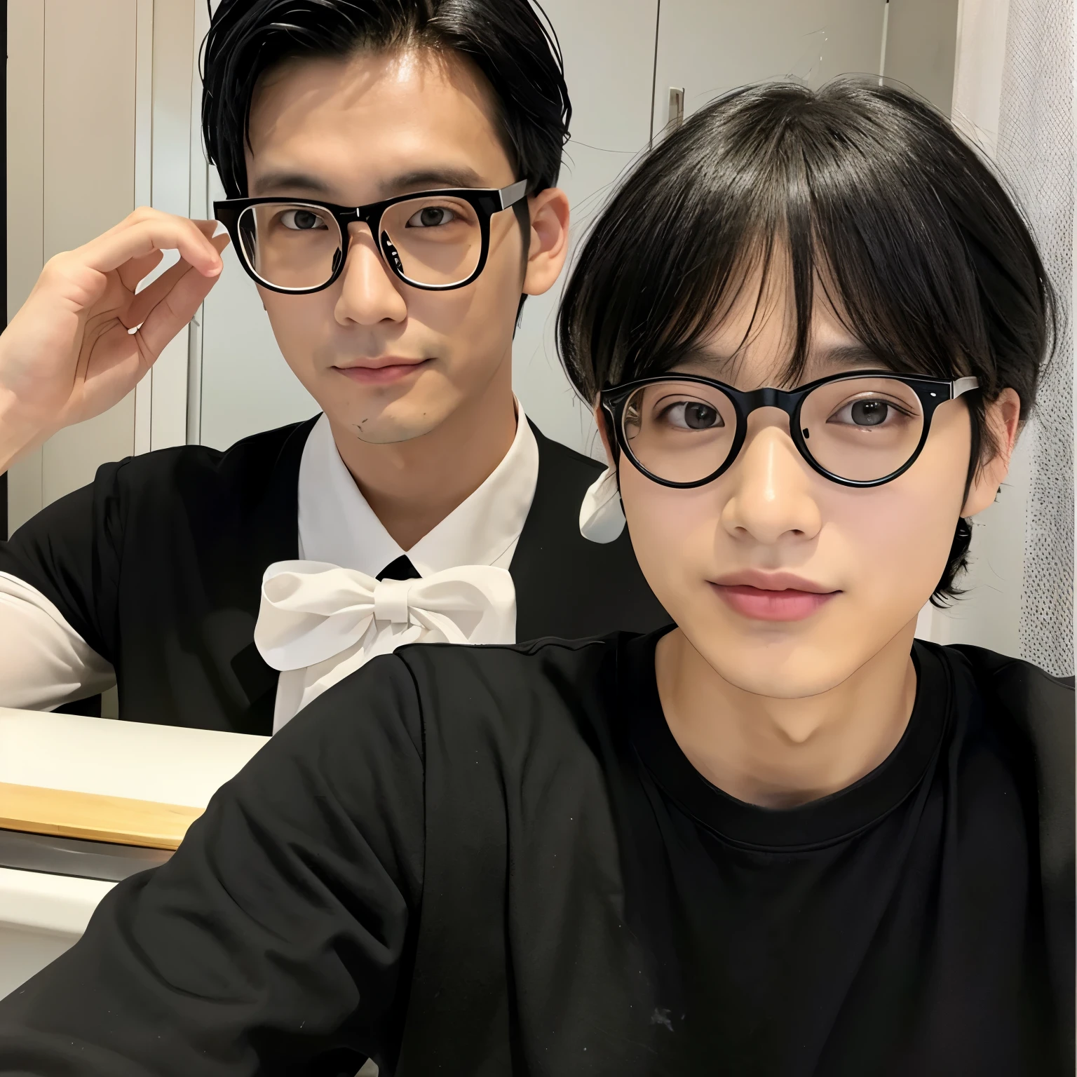 maid、male、Glasses、Handsome guy、black hair