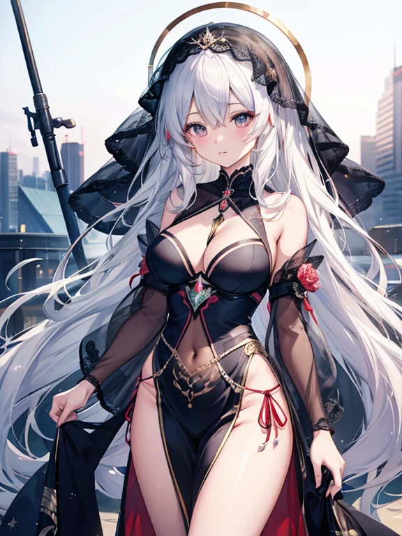 anime girl, veil over her head, anime goddess, cute anime waifu in a nice dress, guweiz, alluring beautiful anime woman, beautiful anime woman, beautiful anime girl, guweiz on Artstation pixiv, guweiz on Artstation pixiv, kawacy, detailed anime art clean, detailed anime artwork, naked, naked, big,