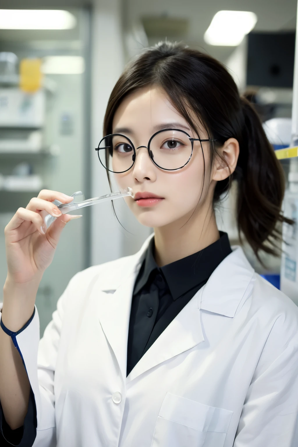 scientist、white clothes、glasses、test tube、Laboratory、male
