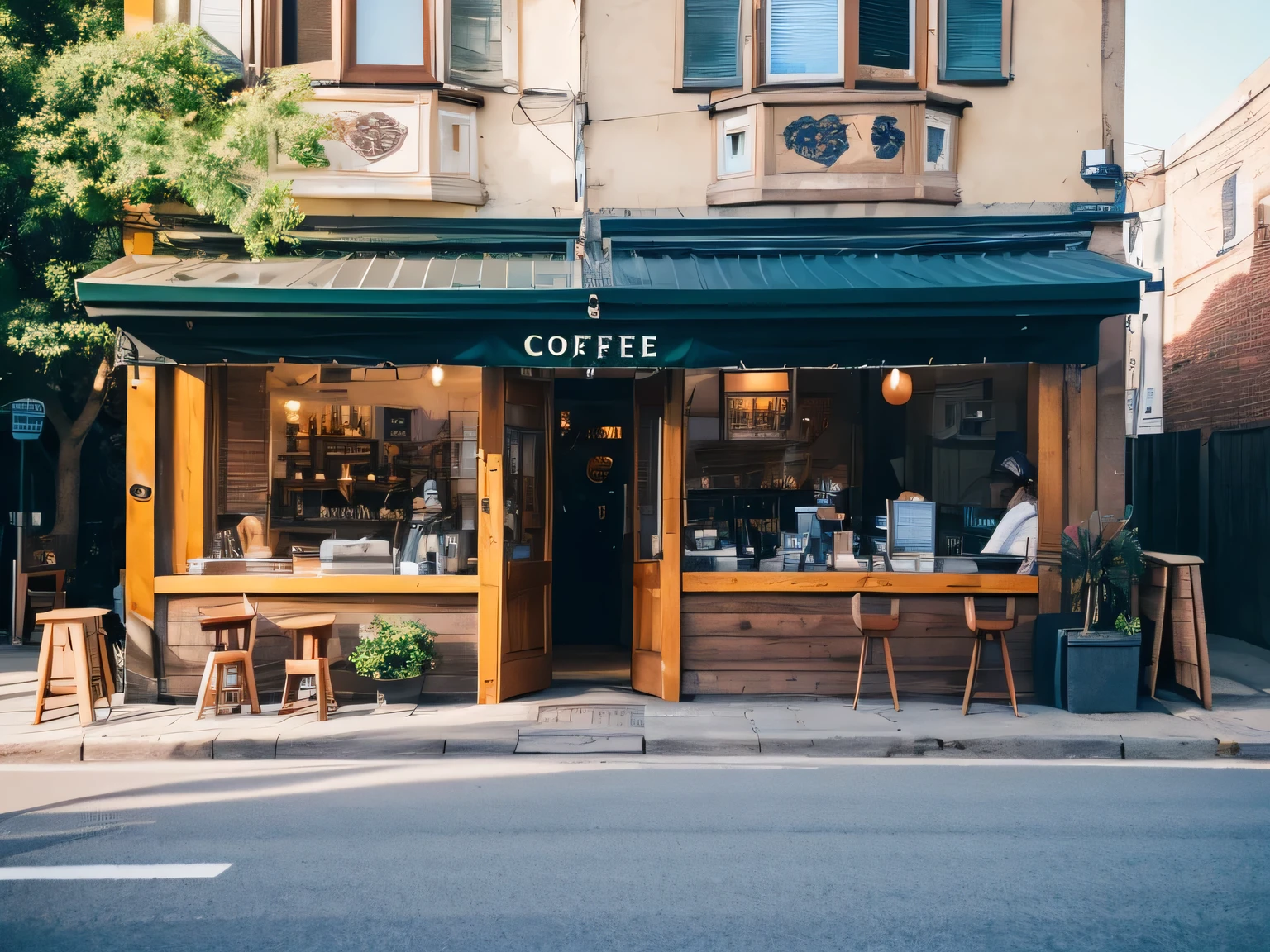 The exterior of a coffee shop