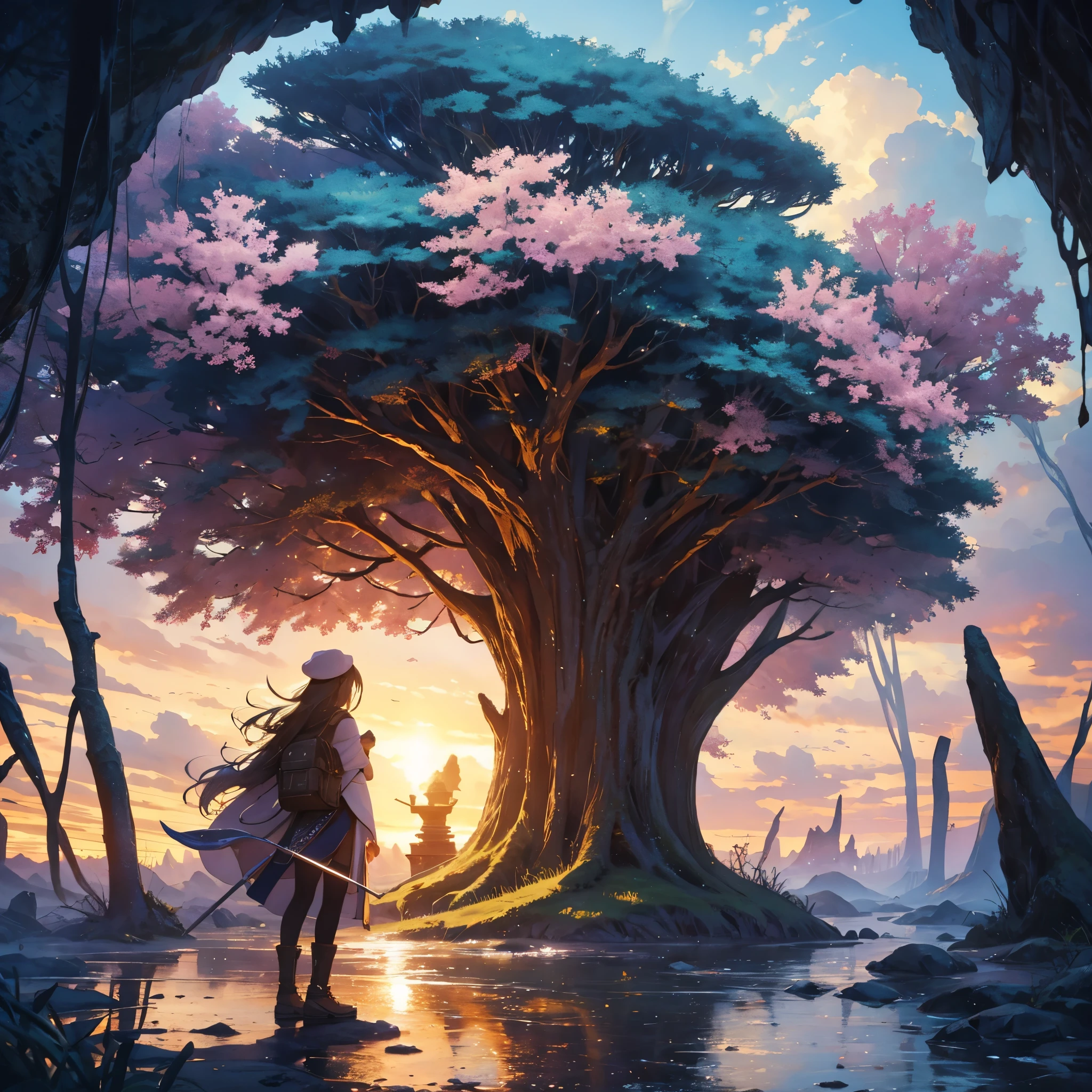 colorful、Fantasy world with magic portal, Everything is magical, The atmosphere has a magical atmosphere, photo-realistic, advanced details, highest quality, 4k