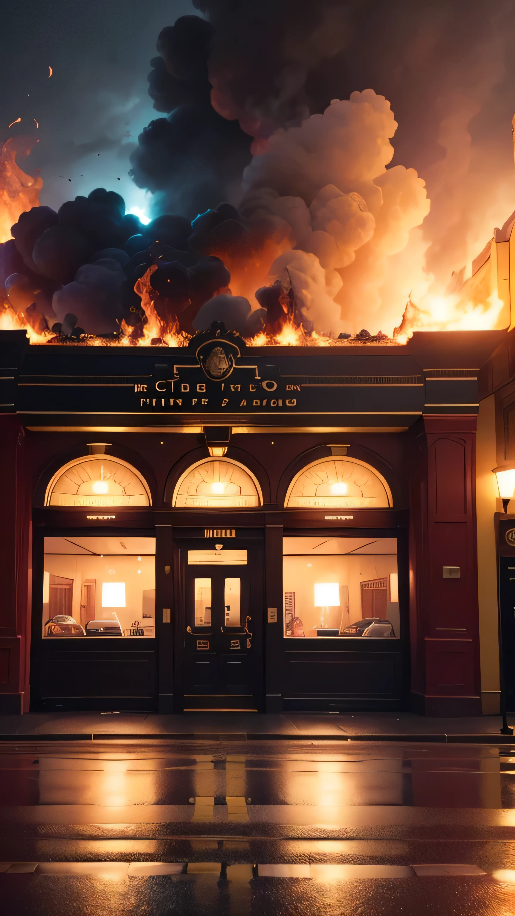 ritz cinema fire, 8k, high quality