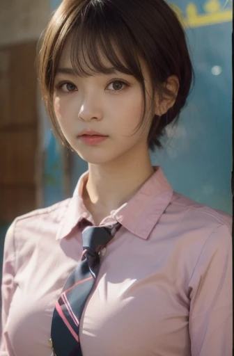 anime girl with short hair and a tie looking out a window, beautiful anime portrait, smooth anime cg art, detailed portrait of anime girl, stunning anime face portrait, portrait anime girl, anime. soft lighting, realistic anime artstyle, anime art wallpaper 8 k, beautiful anime girl, detailed digital anime art, digital art ilya kuvshinov, anime style 4 k