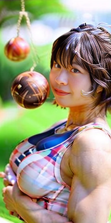 日本人woman、woman、black hair、short hair、bodybuilder、muscle、大きなmuscle、山のような大きなmuscle、Feet as big as a tree、large breasts like melons、A strong, broad back、Arms as big as balance balls、A chest as big as a balance ball、muscleの女神、female-muscle-grow muscle very beautiful、Giant、hyper-muscle 拡大するmuscle、拡張するmuscle、Korean beauty、huge body、圧倒的なmuscleの体、巨大化するmuscle
