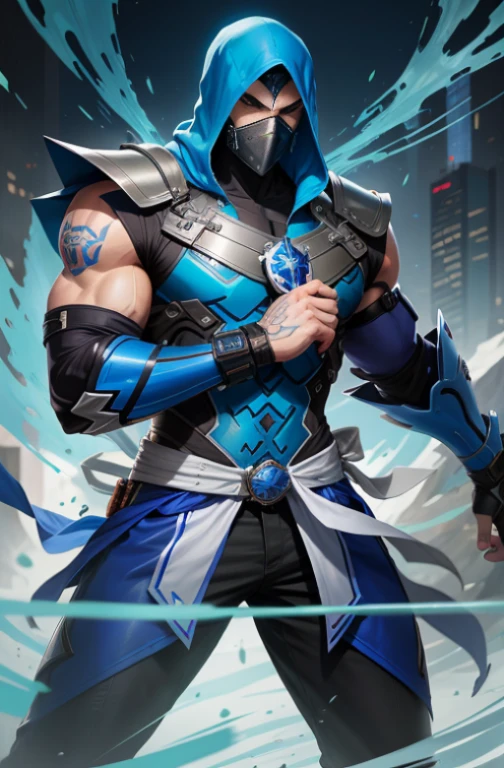 imagem arafed de um homem em um traje azul segurando uma espada, personagem de jogo de luta, iconic character splash art, armadura azul, papel de parede para celular, Retrato de Ninja Slayer, guilty gear strive splash art, badass anime 8 k, arte oficial splash, Sigma de Overwatch, Keqing de Genshin Impact, arte oficial altamente detalhada, sigma macho, arte de splash do personagem