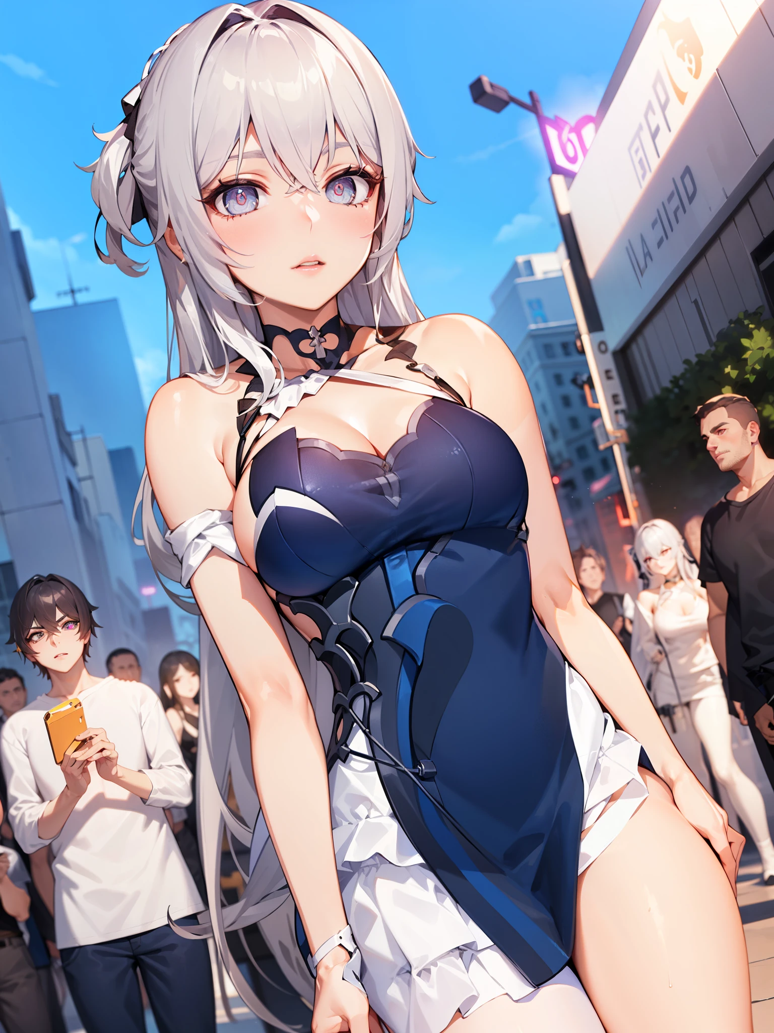 bronya zaychik (silverwing n-ex), bronya zaychik, red pupils,breasts, long hair, dress, grey hair, cleavage, bangs, (glowing grey eyes:1.2),
BREAK ((white shirt on her shoulders:1.5))
BREAK (masterpiece:1.2), best quality, high resolution, unity 8k wallpaper, (illustration:0.8), (beautiful detailed eyes:1.6), extremely detailed face, perfect lighting, extremely detailed CG, (perfect hands, perfect anatomy),
