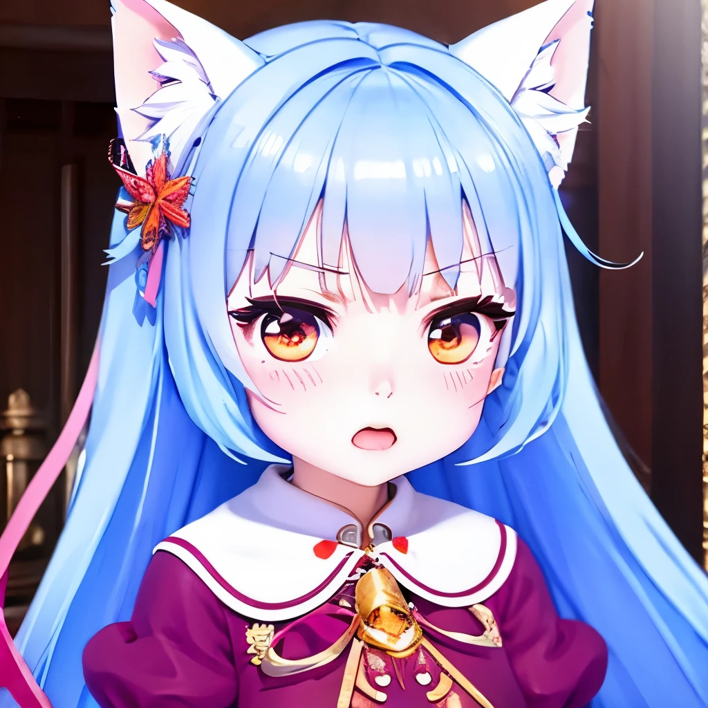 (masterpiece, best quality:1.2), Emoticon packages,red eyes，white hair，fox ears，pitiful，blush，looking down