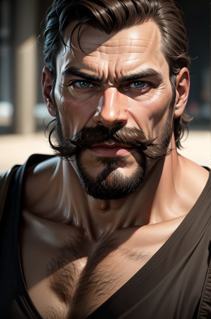 1man with mustache, realistic HD,8k,high resolution,masterpiece,close up