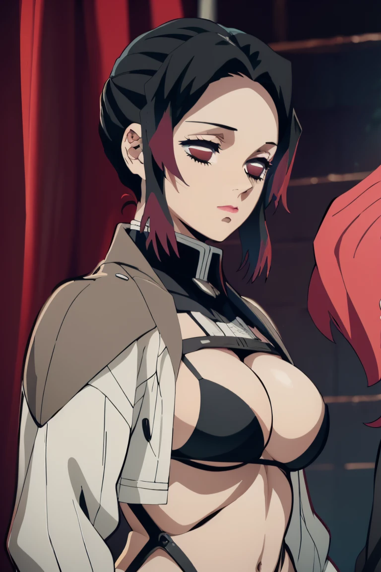 animesifica a dramaticidade da cena, while the 2D anime-style Nier Automata VER1 brings a futuristic feel to the action. **Dicas:** *SANGUE en volta ,long red hair huge breasts thin bikini Use descriptive and evocative language to create a vivid image in the reader's mind BLOOD around the body. * Be specific about scene details, como o ambiente, the character's appearance and the type of attack she is performing. * Use strong action verbs to convey the dynamics of the scene. * Incorpore sexy seios enormes suor biquine elementos do estilo Nier Automata VER1, such as gothic aesthetics and existentialist themes.