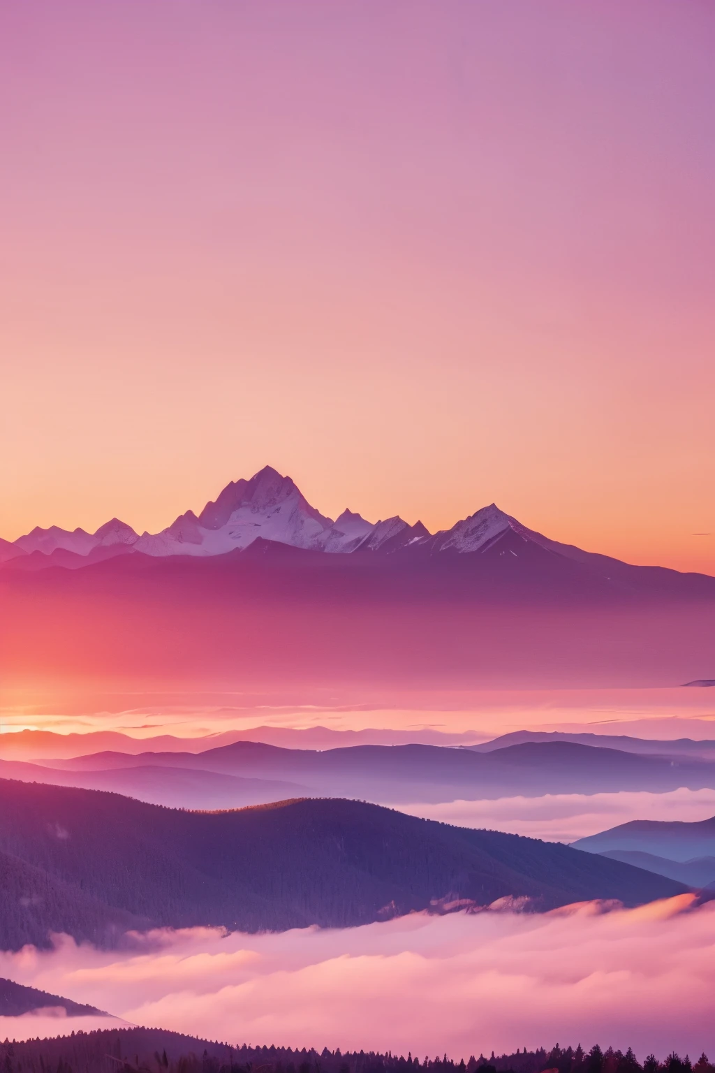 sunrise, mountain, pink sky
