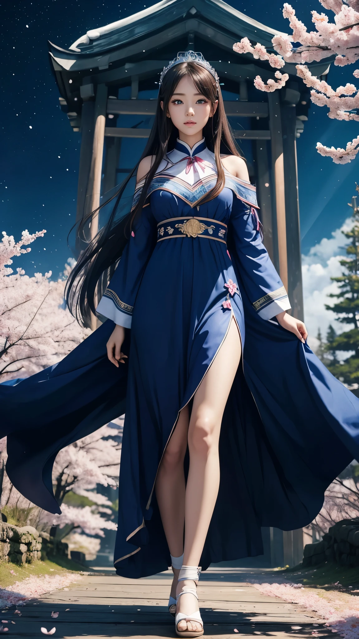 best quality,masterpiece,illustration,an extremely detailed and beautiful,extremely detailed,CG,unity,8k wallpaper,Amazing,finely detail,master,best quality,official art,extremely detailed CG unity 8k wallpaper,absurd,unbelievable Ridiculous, huge file size, super detailed, high resolution, very detailed, beautiful detailed girl, very detailed eyes and face, beautiful detailed eyes, light on face, (Hanbok: 1.1), 1girl, full body, full body Photo, ru_qun