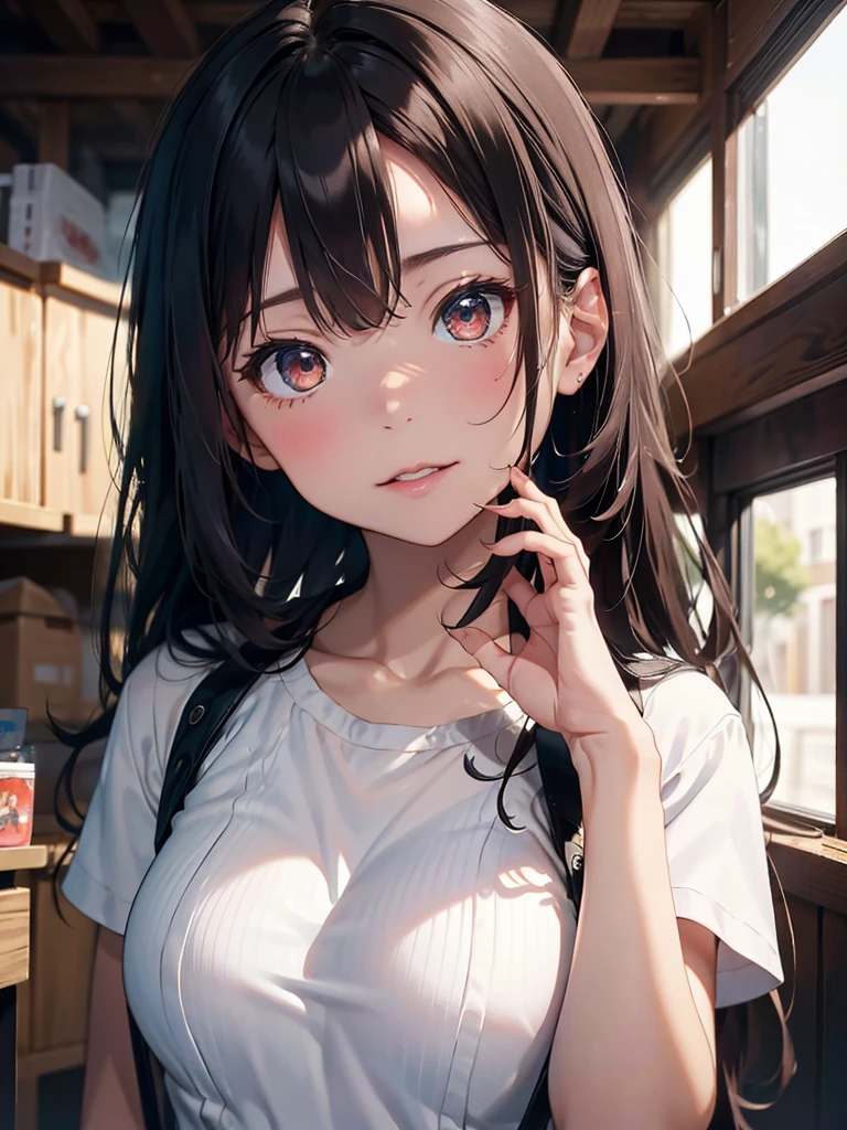 (8 o'clock, best quality: 1.2), Very detailed, solve it completely, (actual, actual photo: 1.37), portrait, HD RAW color photograph, Career Arrest, HD and beautiful, HD, 8 o'clock Image wallpaper, stunning details, Large file size, Very detailed beautiful girl, Very detailed face, Contoured eyes, The skin texture is delicate., Each feature is carefully displayed., Fine finger contours., The shape of the nose is very precise., Expressive lips, perfect anatomy, The background is not blurred, A story, (20:1.2), twenties, cute girl, actual