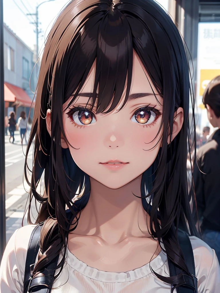 (8 o'clock, best quality: 1.2), Very detailed, solve it completely, (actual, actual photo: 1.37), portrait, HD RAW color photograph, Career Arrest, HD and beautiful, HD, 8 o'clock Image wallpaper, stunning details, Large file size, Very detailed beautiful girl, Very detailed face, Contoured eyes, The skin texture is delicate., Each feature is carefully displayed., Fine finger contours., The shape of the nose is very precise., Expressive lips, perfect anatomy, The background is not blurred, A story, (20:1.2), twenties, cute girl, actual