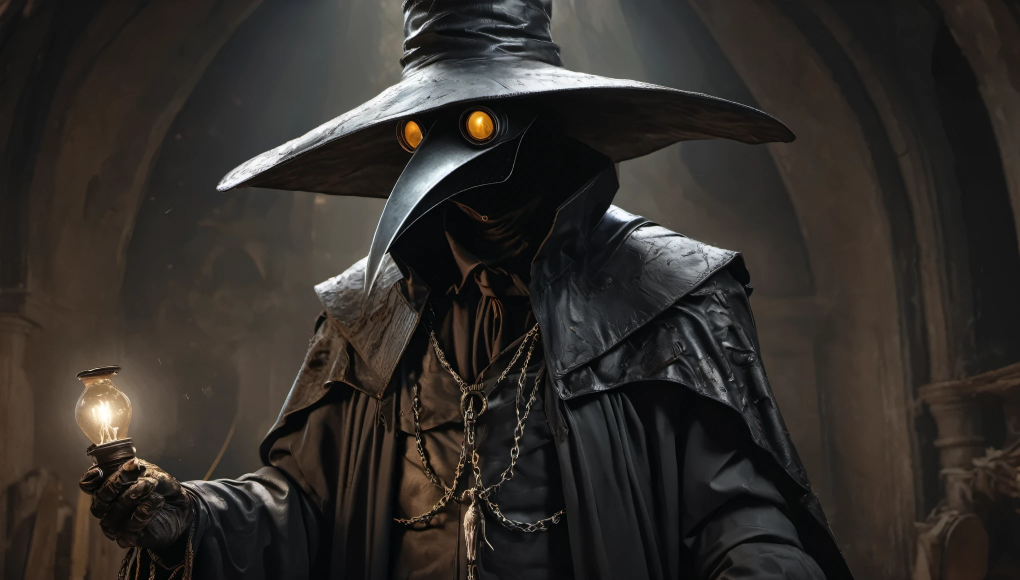 Plague Doctor, with lamparina on hand, Al Silmons is Plague doctor drawn by Todd McFarlane and Greg Capullo, Spawn comics, unreal engine, octane render, by Jacob Lawrence and Francis picabia, perfect composition, beautiful detailed intricate insanely detailed octane render trending on artstation, 8 k artistic photography, photorealistic concept art, soft natural volumetric cinematic perfect light, chiaroscuro, award - winning photograph, masterpiece, oil on canvas, raphael, caravaggio, greg rutkowski, beeple, beksinski, giger