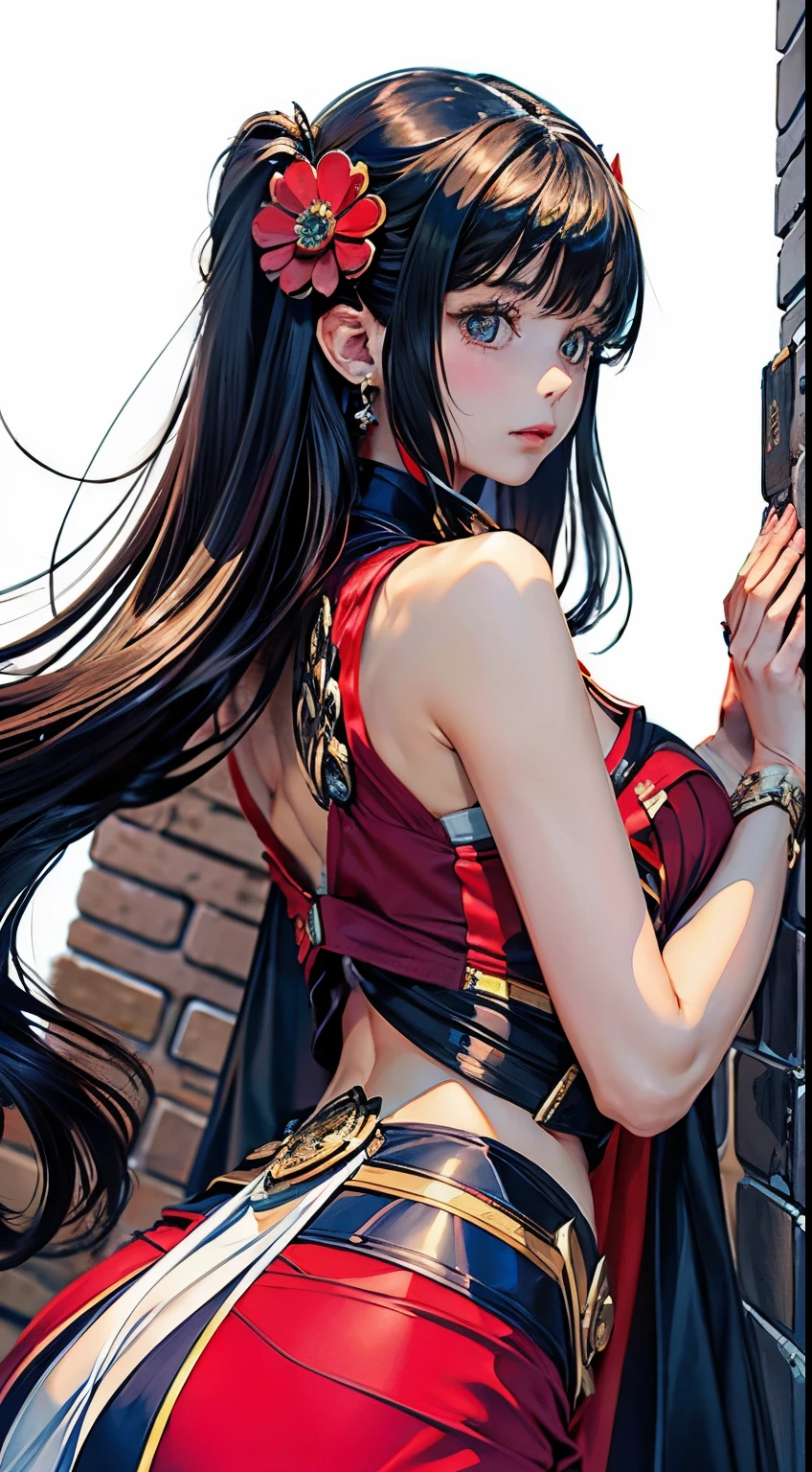 (best quality,4k,8K,High resolution,masterpiece:1.2),super detailed,(realist,Photorealista,Photorealista:1.37),sports late,science,Stylish image of woman in white and red Lolita dress, Gweiz, High-quality 8K detail art, Gwise-inspired artwork, Trends in CG Station, Gweiz on Art Station Pixiv, Gwaitz＠pixiv artstation, Gwaiz&#39;s Masterpiece, anime goddess, 2. 5d cgi anime fantasy artwork、black hair、long hair、bangs、Fair skin、perfect proportions、Perfect beauty、The cutest in the world、big breasts、sexy look、facing forward、looking at the viewer、Two-dimensional beautiful girl、I