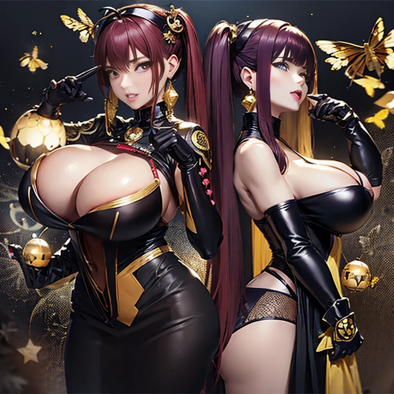 Plump、Super big breasts、super big butt、2 bee augmentations、、Group photo、multiple、wack、ハチwack、Shin Kamen Rider、Bee Girl、cowboy shot、battle、camel toe、huge tit、nipple puff、cleavage、、Temptation、lure、whip、earrings、earrings、necklace、thick lips、heterochromia、bangles、Caster wheel、first round、hair charm、lip gloss