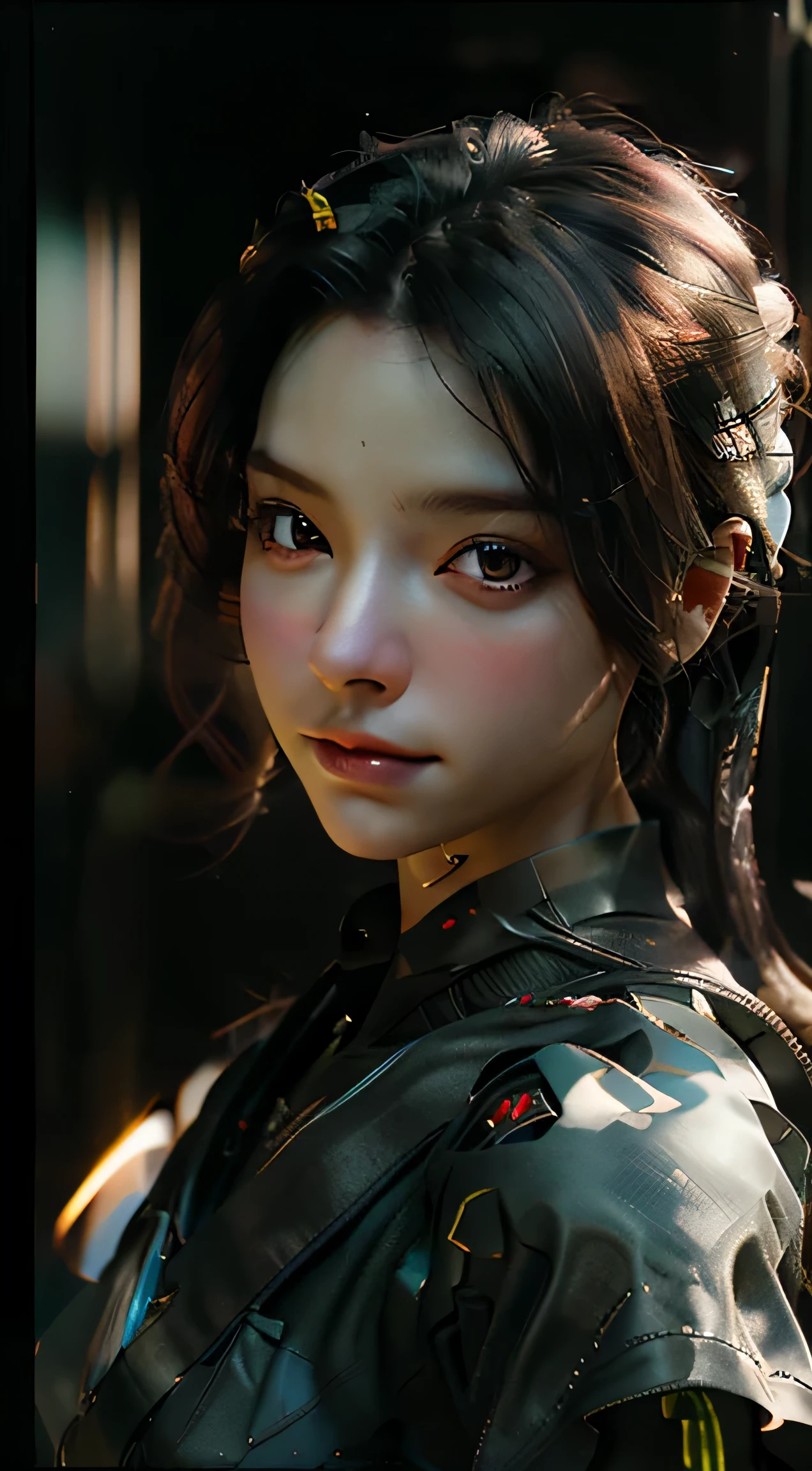((Best quality)), ((masterpiece)), (detailed:1.4), 3D, an image of a beautiful cyberpunk female,HDR (High Dynamic Range),Ray Tracing,NVIDIA RTX,Super-Resolution,Unreal 5,Subsurface scattering,PBR Texturing,Post-processing,Anisotropic Filtering,Depth-of-field,Maximum clarity and sharpness,Multi-layered textures,Albedo and Specular maps,Surface shading,Accurate simulation of light-material interaction,Perfect proportions,Octane Render,Two-tone lighting,Wide aperture,Low ISO,White balance,Rule of thirds,8K RAW,