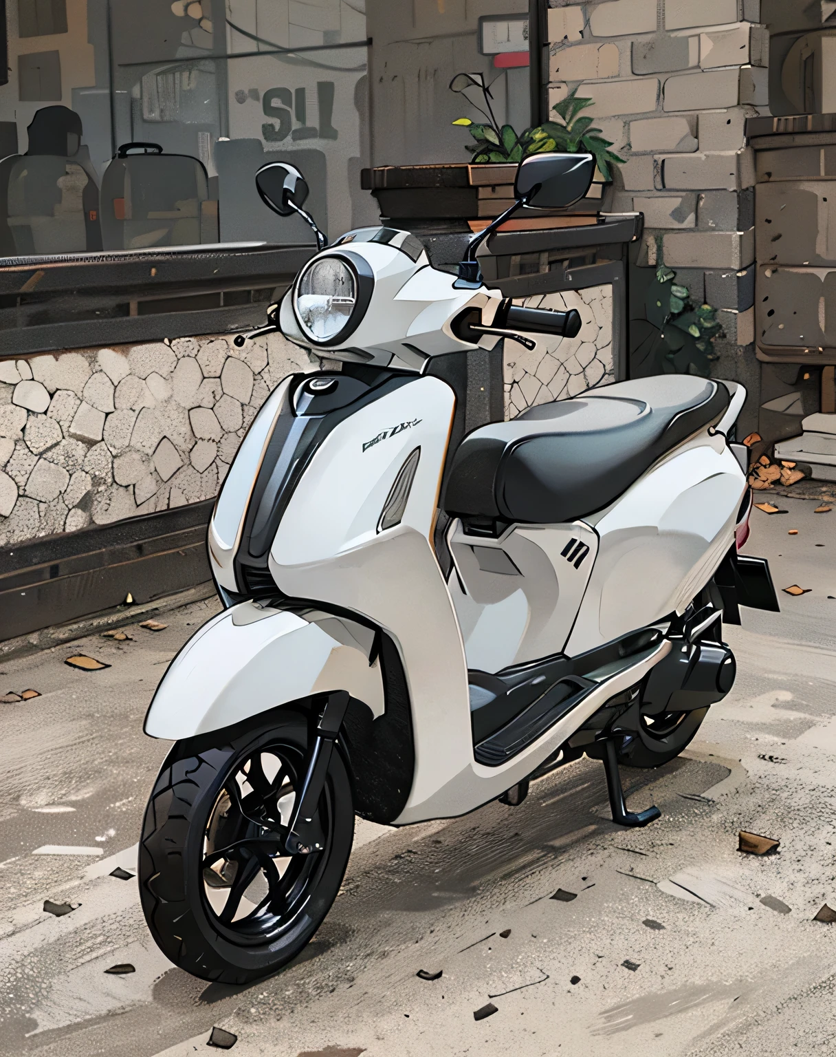 a motorcycle, 